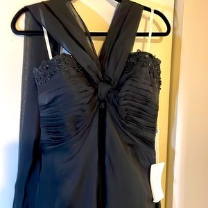 TS couture evening gown,MOB dress, chiffon w/ beaded edge on sweetheart neck